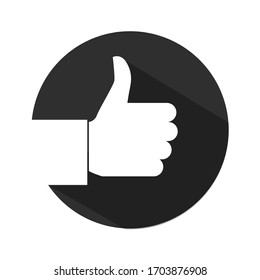 Like Icon, Thumbs up in trendy flat style isolated on white background. Vector illustration.