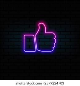 Like the icon. Thumbs up. neon style.