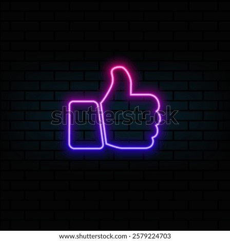Like the icon. Thumbs up. neon style.