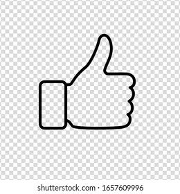 Like icon trendy flat line style on a transparent background