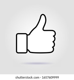 Like icon trendy flat line style on a gray background
