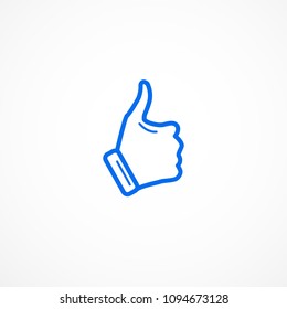 Like Icon in trendy flat style isolated on grey background. Like symbol for your web site design, logo, app, UI. Vector illustration, EPS10.