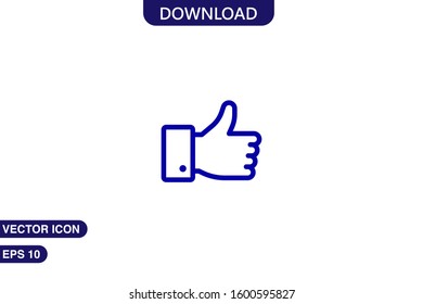  Like icon in trendy flat style isolated on white background vector illustration