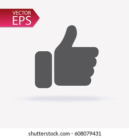 Like Icon in trendy flat style isolated on light background with shadow. Symbol for your web site design, logo, app, UI. Vector illustration, EPS10.