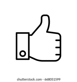 Like Icon In Trendy Flat Style Isolated On Grey Background. Like Symbol For Your Web Site Design, Logo, App, Ui. Vector Illustration, Eps10.
