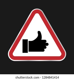 like icon and triangle sign
