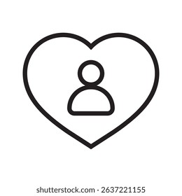 like icon. like user. simple lines