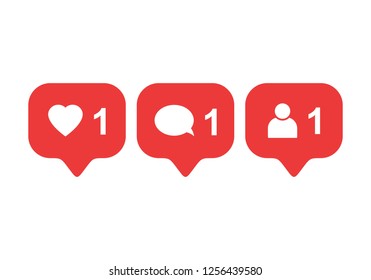 Like icon vector. Comment icon vector. Follower icon vector. Social media. Social network. Notification Icon.