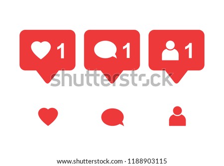 	
Like icon vector. Comment icon vector. Follower icon vector. Social media. Social network. instagram notification Icon.