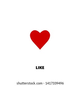 like icon. like vector design. sign design. red color