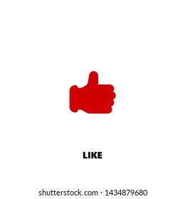 like icon. like vector design. sign design. red color