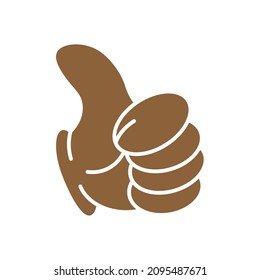 Like icon vector. hand like, hand thumb up icon. Cute thumbs up sign. Isolated on a blank background which can be edited and changed colors.