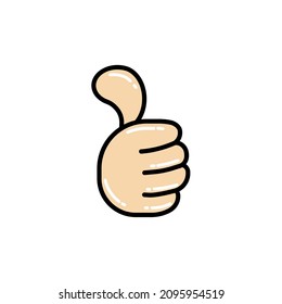 Like icon vector. hand like, hand thumb up icon. Cute thumbs up sign. Isolated on a blank background which can be edited and changed colors.