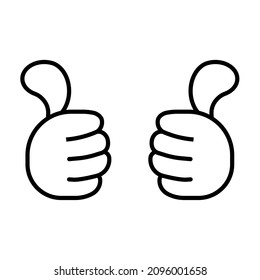 Like icon vector. hand like, hand thumb up icon. Cute thumbs up sign. Isolated on a blank background which can be edited and changed colors.