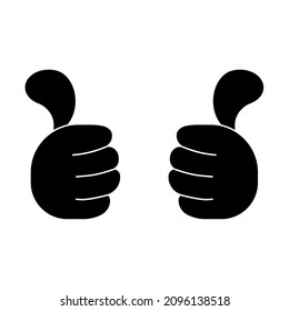 Like icon vector. hand like, hand thumb up icon. Cute thumbs up sign. Isolated on a blank background which can be edited and changed colors.