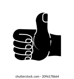 Como un vector de icono. mano como, botón arriba en el icono. Señal de pulgares hacia arriba. Aislado en un fondo en blanco que se puede editar y cambiar de color.