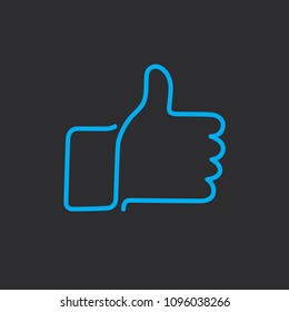 Like icon, vector illustration design. Neon logo collection.