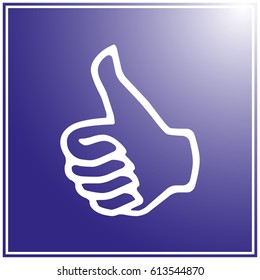 Like icon vector illustration. Finger up sign. "I like it" symbol.