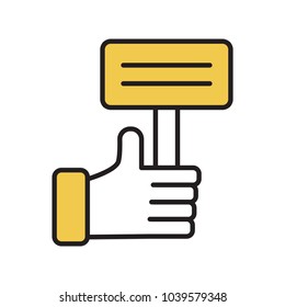 Like icon vector illustration isolated on white background. Finger up sign