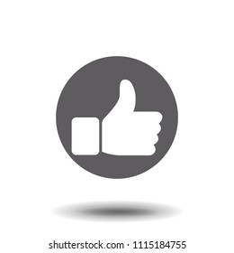 Like icon vector illustration isolated on white background. Finger up sign.