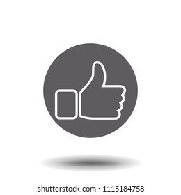 Like icon vector illustration isolated on white background. Finger up sign.