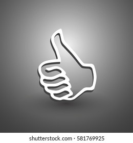 Like icon vector illustration isolated on grey background.