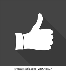 like icon - vector illustration with long shadow isolated on gray 