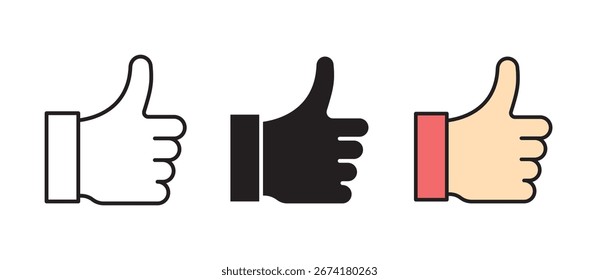 Like icon Vector illustration on white background with stroke, filled and colored set.