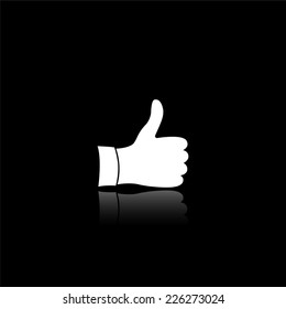 like icon - vector illustration with reflection isolated on black