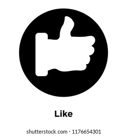 Like icon vector isolated on white background, logo concept of Like sign on transparent background, filled black symbol