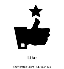 Like icon vector isolated on white background, logo concept of Like sign on transparent background, filled black symbol