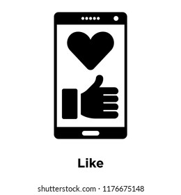 Like icon vector isolated on white background, logo concept of Like sign on transparent background, filled black symbol