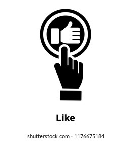 Like icon vector isolated on white background, logo concept of Like sign on transparent background, filled black symbol