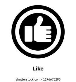 Like icon vector isolated on white background, logo concept of Like sign on transparent background, filled black symbol