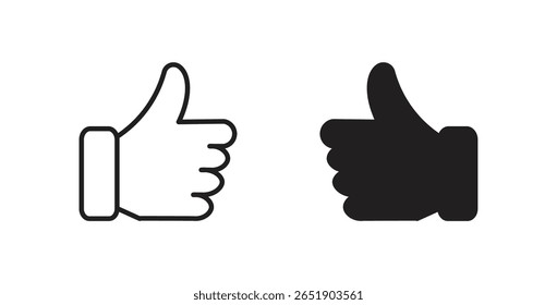 like icon vector isolated on white background. Thumbs up icon. social media icon , vector illustration.