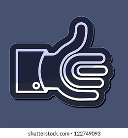 Like icon, vector. OK and social media symbol