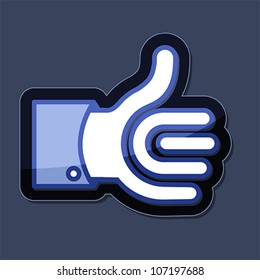Like icon, vector. OK symbol for social media