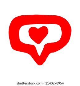 Like icon vector. Red heart. Social media. Like notification icon. Heart symbol.  
