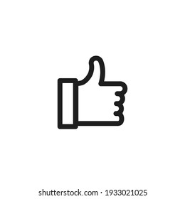 Like icon vector. Simple hand thumb up sign