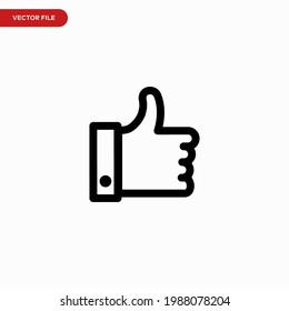 Like icon vector. Simple thumb up sign