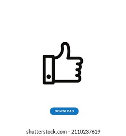 Like icon vector. Simple thumb up sign