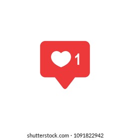 Like icon vector. Social media like vector icon. Instagram like notification. Notification Icon. Heart.