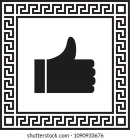 like icon vector, symbol like, sign like vector, framed with Greek EPS ornament