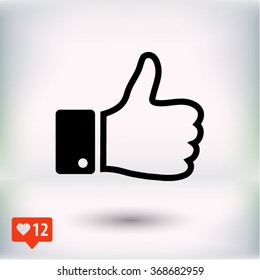 like icon vector, symbol like, sign like vector, up like icon ve