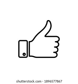 Like Icon Vector. Thumbs Up Icon Vector. Hand Like