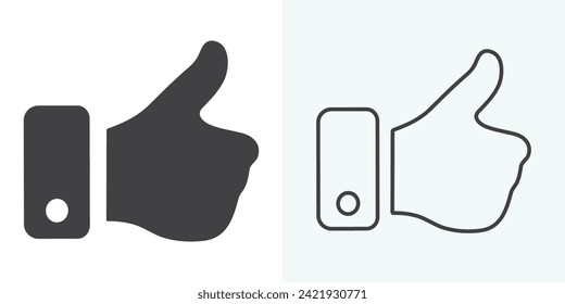 Like icon vector. Thumbs up icon vector. Hand like