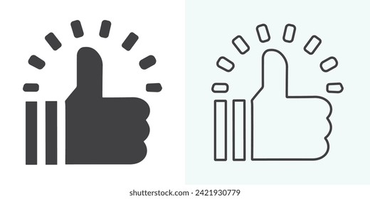 Like icon vector. Thumbs up icon vector. Hand like