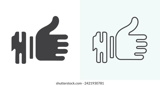 Like icon vector. Thumbs up icon vector. Hand like