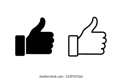 Like icon vector. Thumbs up sign and symbol. Hand like