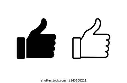Like icon vector. Thumbs up sign and symbol. Hand like